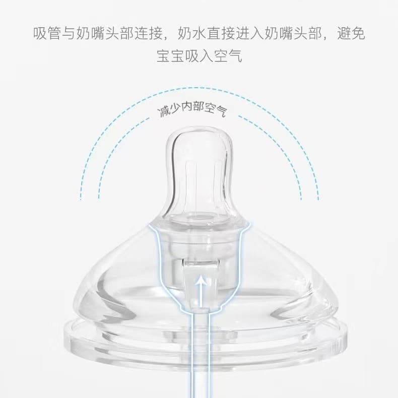 Baby pacifier adapted to 6cm wide diameter bottle food-grade silicone baby learns to drink duckbill anti-spray drinking water nozzle 5