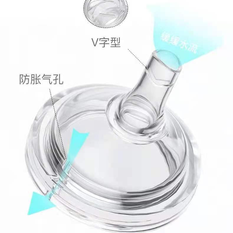 Baby pacifier adapted to 6cm wide diameter bottle food-grade silicone baby learns to drink duckbill anti-spray drinking water nozzle 8