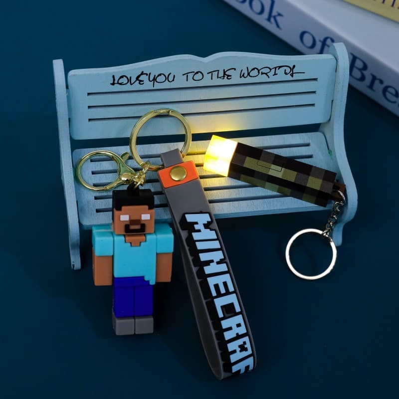 Minecraft Torch Keychain Pendant MC Peripheral Mini Torch Torch Light School Bag Handmade Office Trend 3