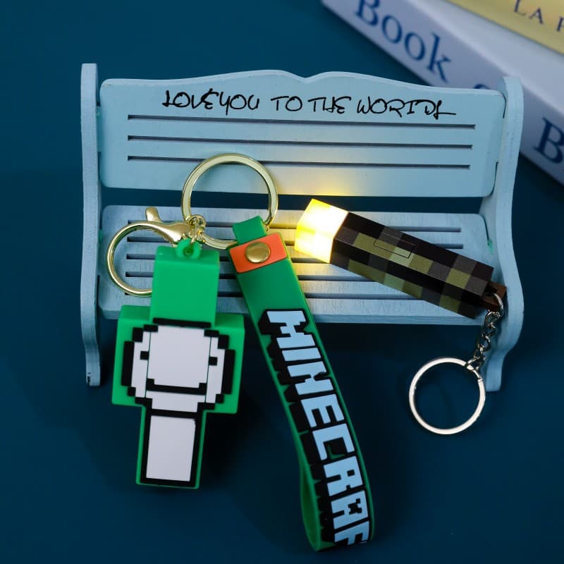Minecraft Torch Keychain Pendant MC Peripheral Mini Torch Torch Light School Bag Handmade Office Trend 4