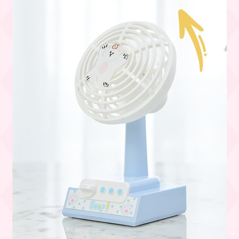 Cute Q Meng Zoo Desktop Small Fan USB Charging Long Life Mini Portable Office Fan 3