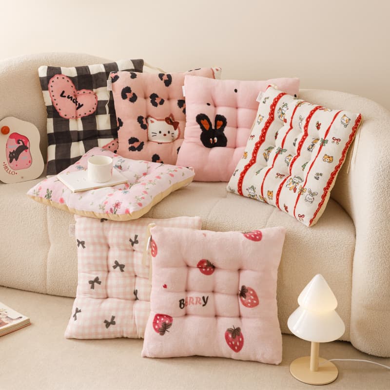 Four Seasons Plush Cotton and Linen Cushion Office College Student Classroom Chair Cushion Sedentary Butt Cushion Home Bench Cushion 6