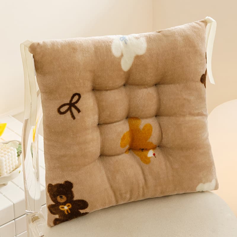 Four Seasons Plush Cotton and Linen Cushion Office College Student Classroom Chair Cushion Sedentary Butt Cushion Home Bench Cushion 7