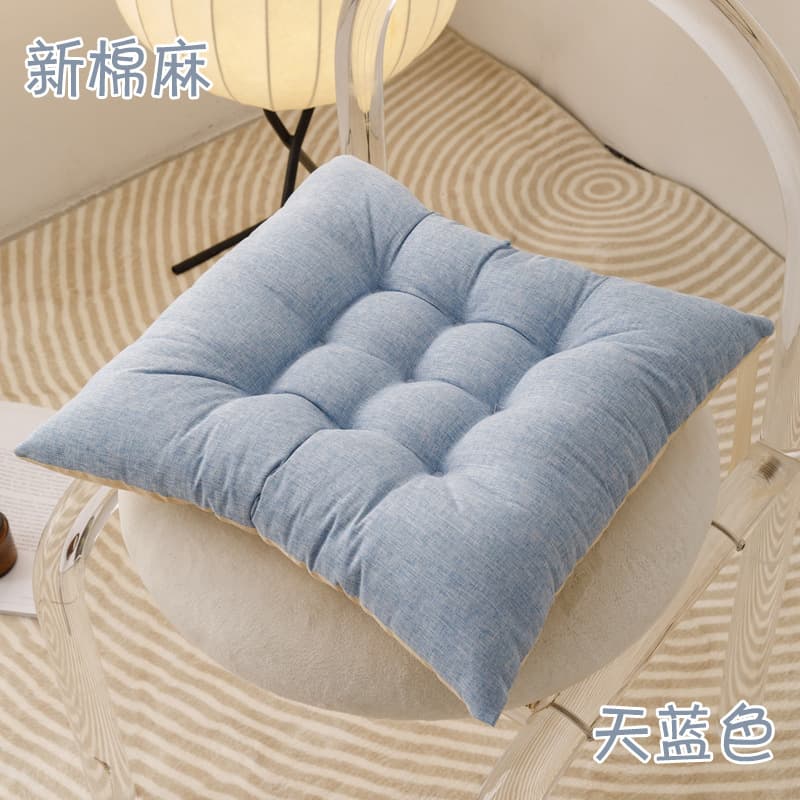 Four Seasons Plush Cotton and Linen Cushion Office College Student Classroom Chair Cushion Sedentary Butt Cushion Home Bench Cushion 10