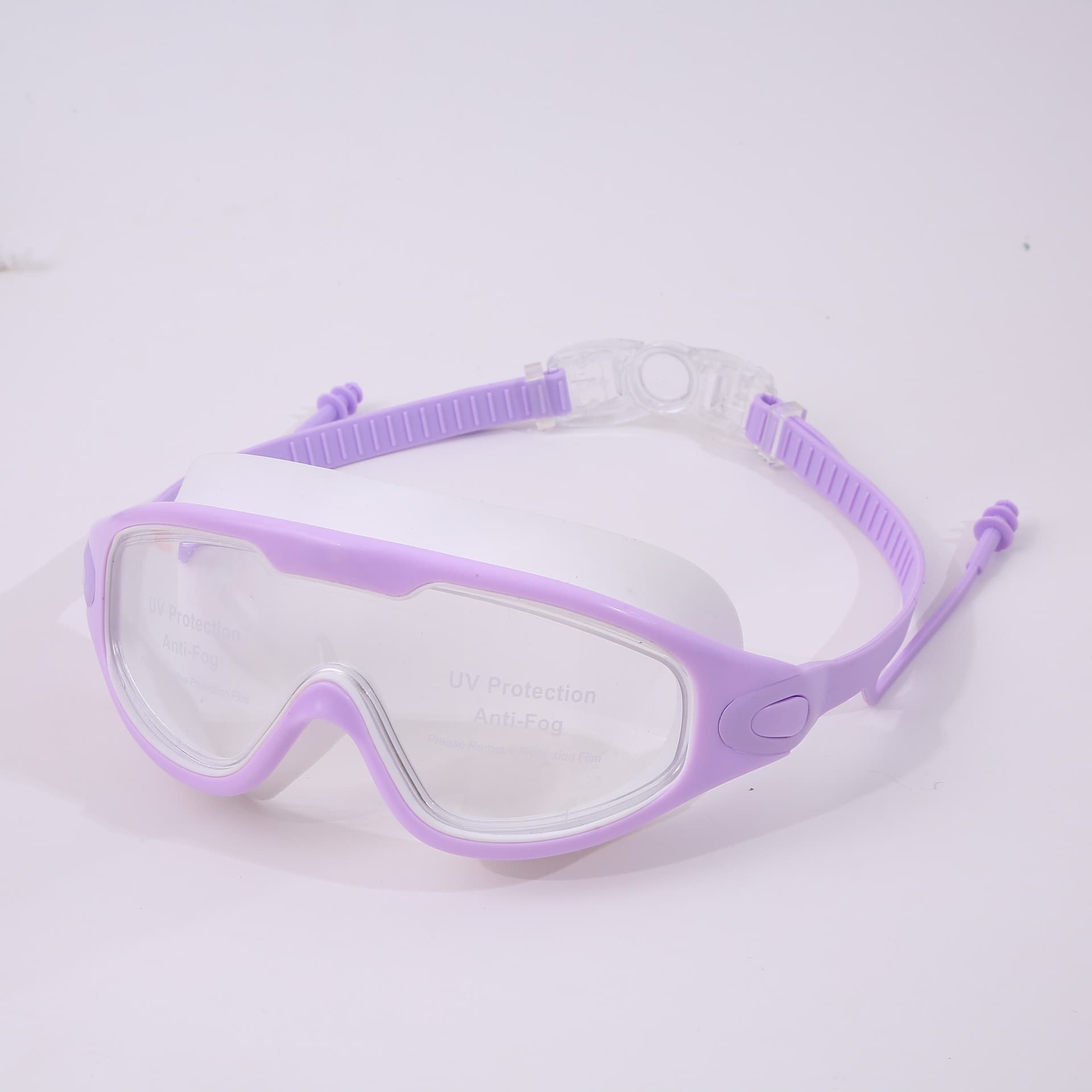 New adult swimming goggles, anti-fog, high-definition, professional large-frame swimming goggles, earplugs, integrated diving swimming goggles, goggles 4