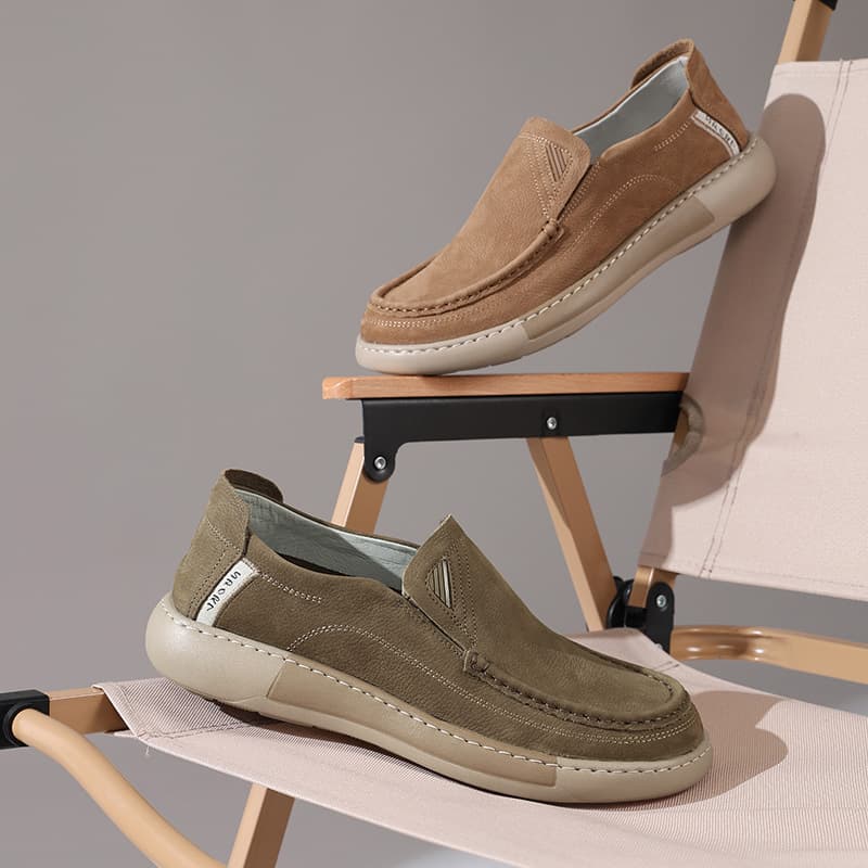 Men's Shoes 2026 New Genuine Leather Top Layer Cowhide Breathable Casual Shoes Slip-On Peas Shoes Men's Shoes Loafers 3
