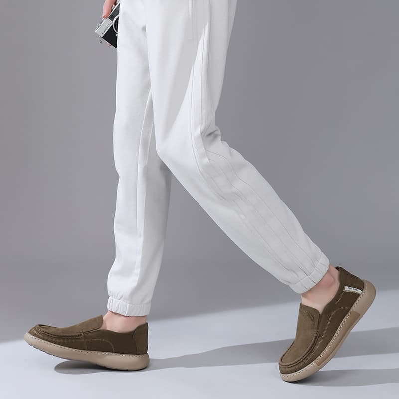 Men's Shoes 2026 New Genuine Leather Top Layer Cowhide Breathable Casual Shoes Slip-On Peas Shoes Men's Shoes Loafers 4