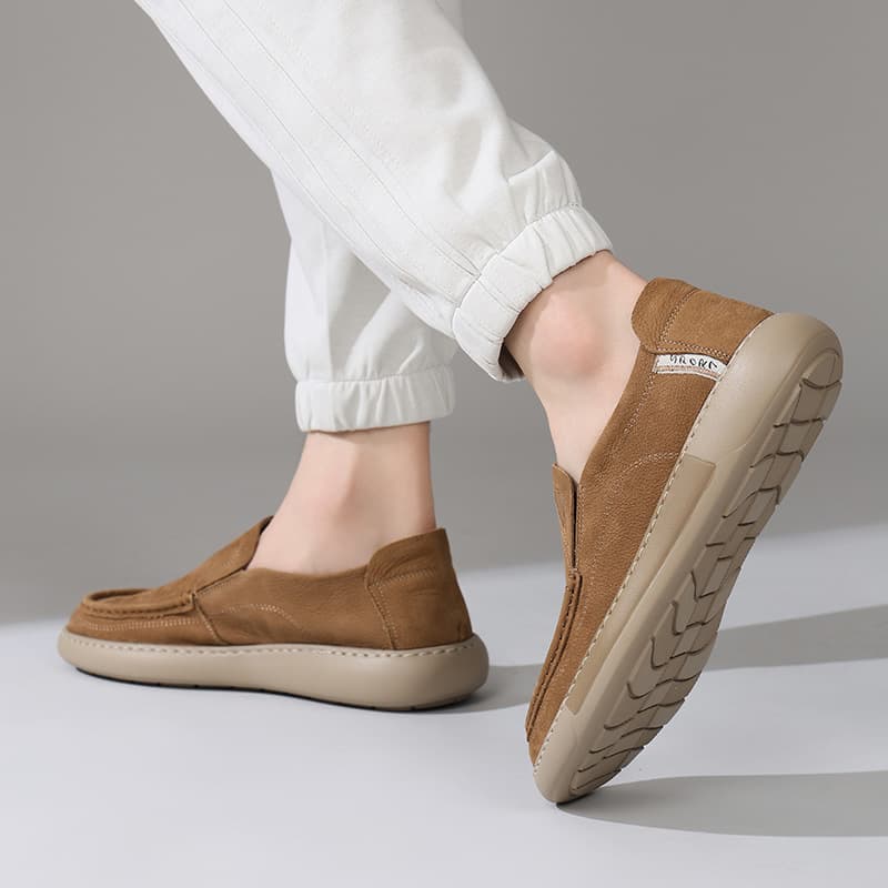 Men's Shoes 2026 New Genuine Leather Top Layer Cowhide Breathable Casual Shoes Slip-On Peas Shoes Men's Shoes Loafers 5