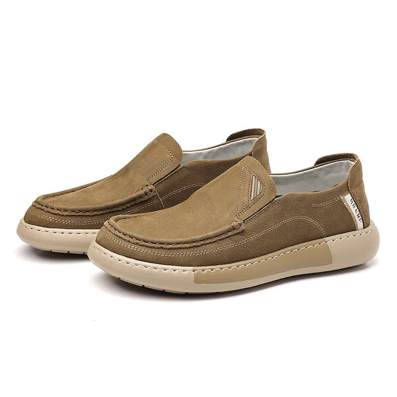 Men's Shoes 2026 New Genuine Leather Top Layer Cowhide Breathable Casual Shoes Slip-On Peas Shoes Men's Shoes Loafers 6
