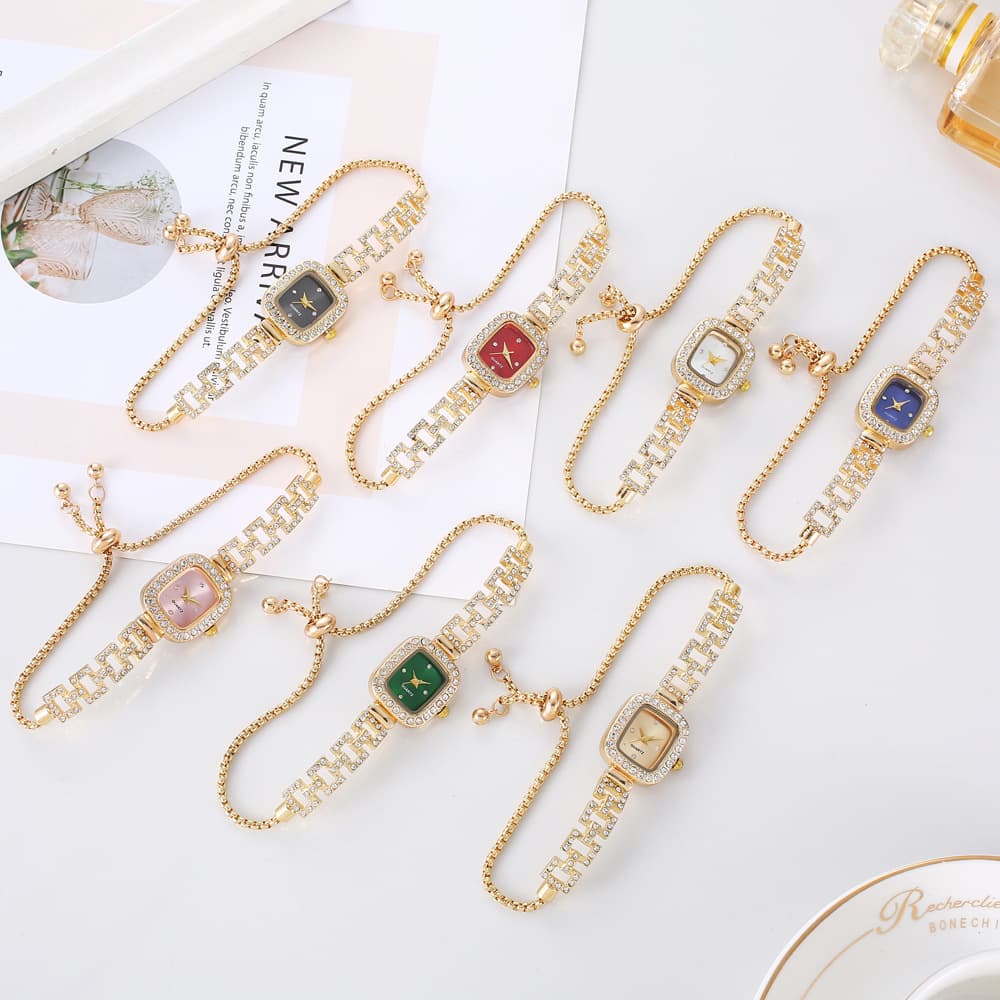 Popular foreign trade bracelets set with diamonds and English decorative watches, fashionable and exquisite high-end square watches, live broadcast hot sale wholesale 3