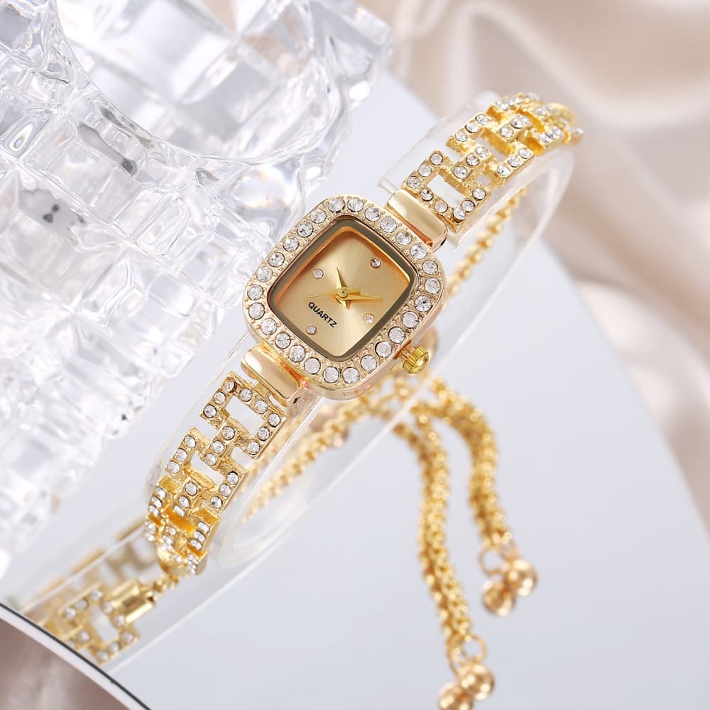 Popular foreign trade bracelets set with diamonds and English decorative watches, fashionable and exquisite high-end square watches, live broadcast hot sale wholesale 4