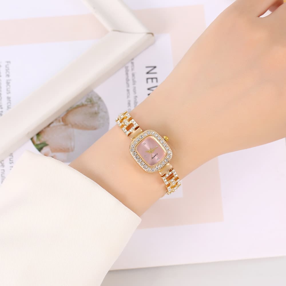 Popular foreign trade bracelets set with diamonds and English decorative watches, fashionable and exquisite high-end square watches, live broadcast hot sale wholesale 7