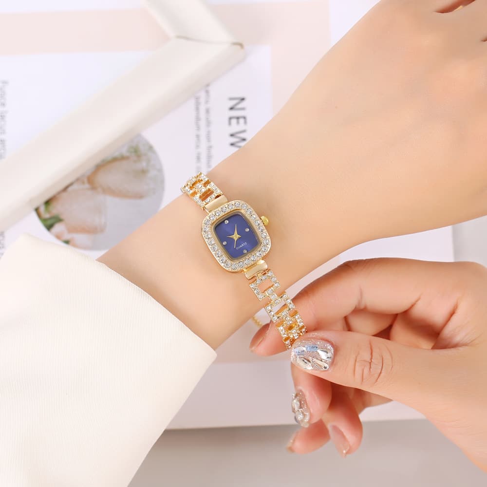 Popular foreign trade bracelets set with diamonds and English decorative watches, fashionable and exquisite high-end square watches, live broadcast hot sale wholesale 9