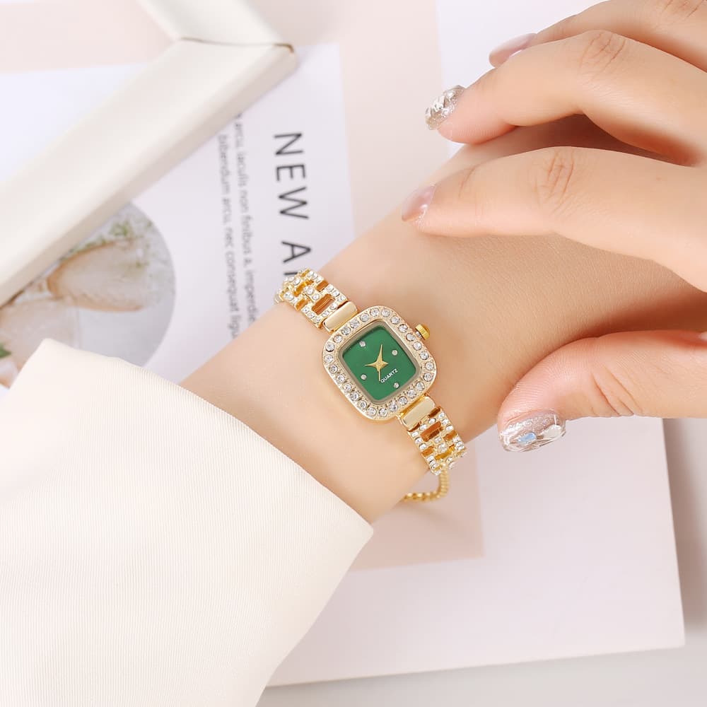 Popular foreign trade bracelets set with diamonds and English decorative watches, fashionable and exquisite high-end square watches, live broadcast hot sale wholesale 10