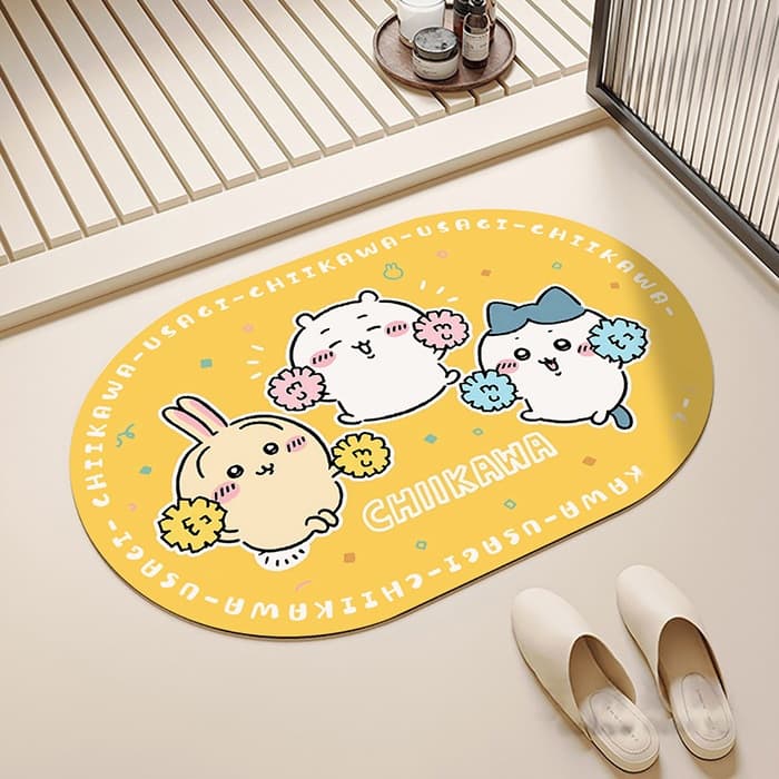 Cartoon cute Jiyikawa bathroom toilet diatom mud floor mat household dirt-resistant and dust-proof entrance door mat 8