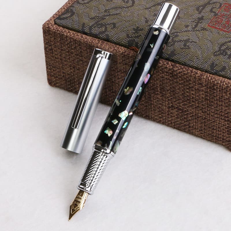 High-end signature pen, shell pen holder, gift pen, creative shell carving ballpoint pen, business gift pen set, cross-border premium 9