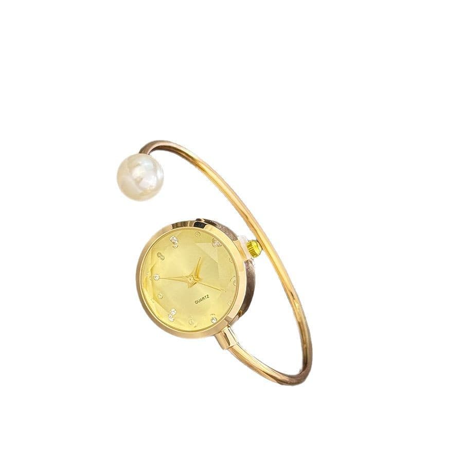 Cross-border popular super convenient bracelet for lazy people, pearl French romantic watch, three-dimensional glass sparkling diamond jewelry watch 6