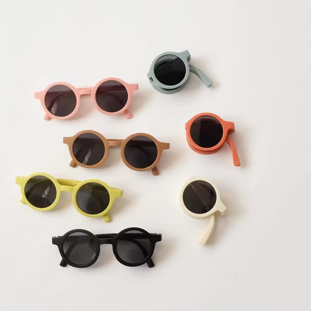 Spot new foldable children's sunglasses, sunglasses, summer sunshade, sun protection, boys and girls, cute baby glasses 3