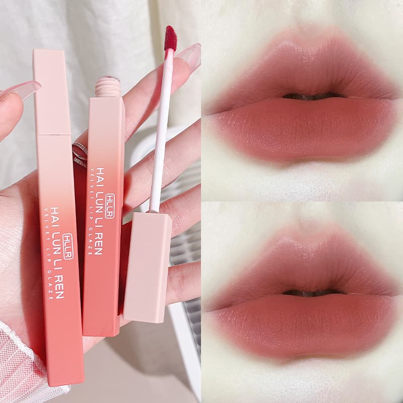 New cotton velvet mist cloud lip glaze, long-lasting color velvet lipstick, matte matte, naturally white and not easy to fade 1