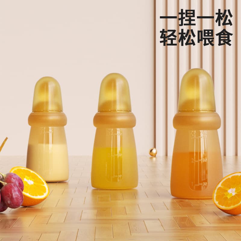 Baby complementary food spoon squeeze type feeding rice cereal spoon silicone soft spoon baby complementary food tool rice flour feeding artifact 2