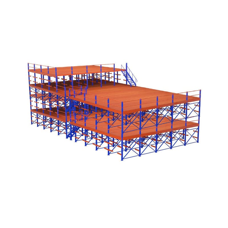 Mezzanine shelf platform manufacturer heavy-duty cold-rolled steel disassembly high warehouse steel frame industrial warehouse storage shelves 6