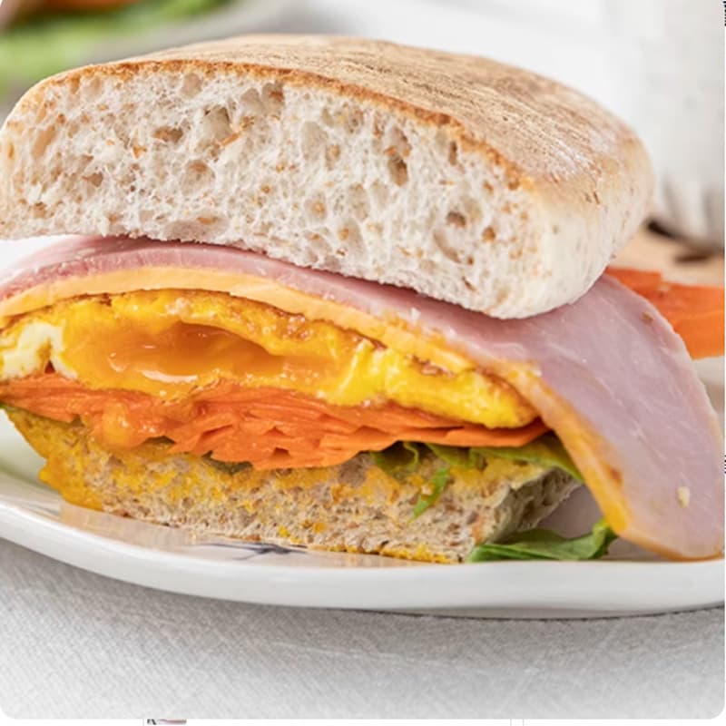 Hamburger embryo healthy breakfast food bread ciabatta whole wheat low-fat ribba English muffin sandwich panini 7