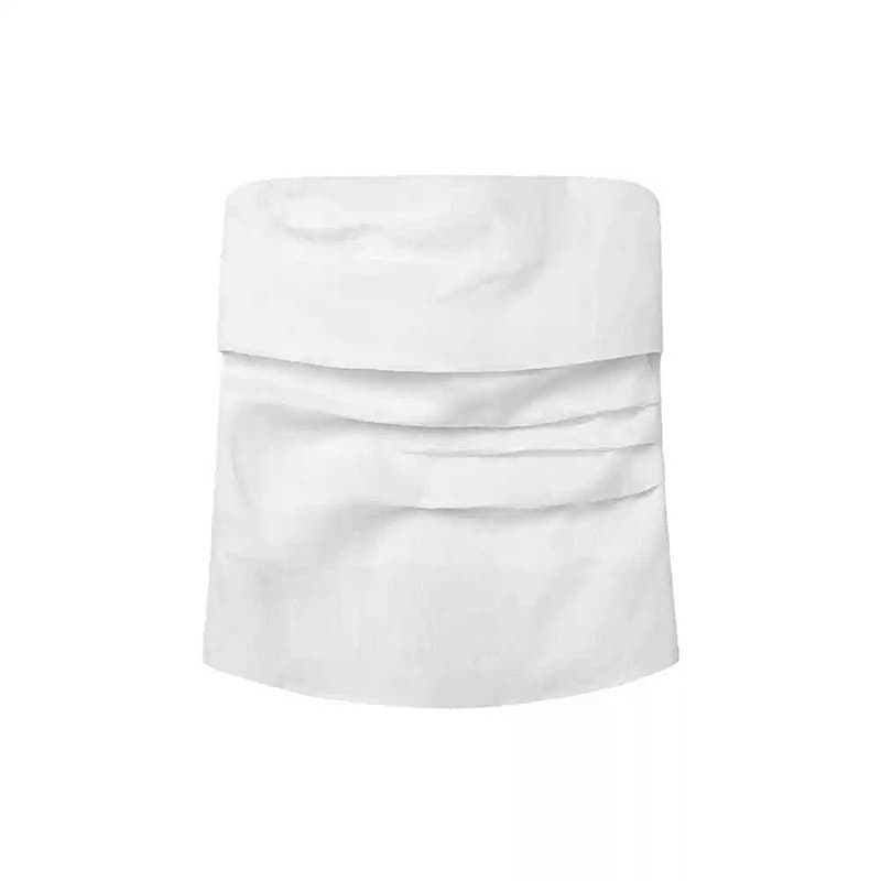 French romantic pleated design tube top for women early spring new 2025 temperament bud skirt skirt suit 7