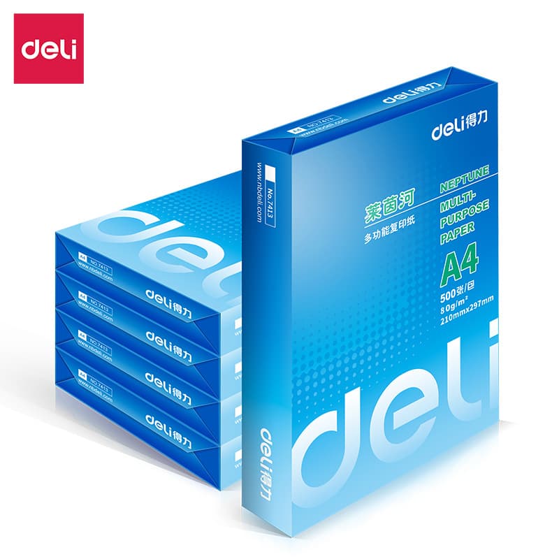 Deli 7401 Rhine A4 printing paper high-end 70g80g double-sided office draft paper office copy paper 7