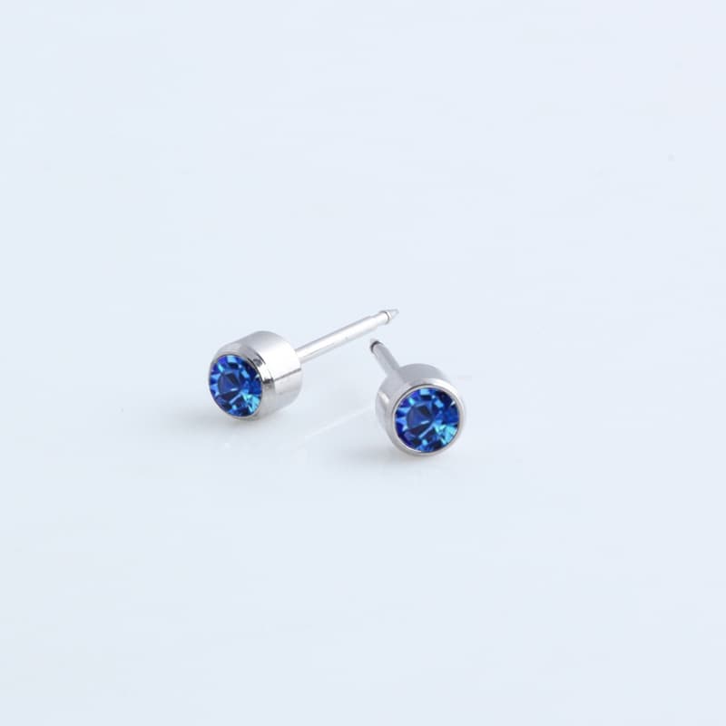 Stainless steel ear piercing gun nail monthly birthstone earrings simple diamond earrings birthday lucky stone ear bone nail 10