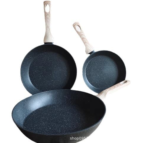Cross-border 3-piece set of disassembled medical stone household kitchenware frying pan medical stone non-stick set pot induction cooker universal 6