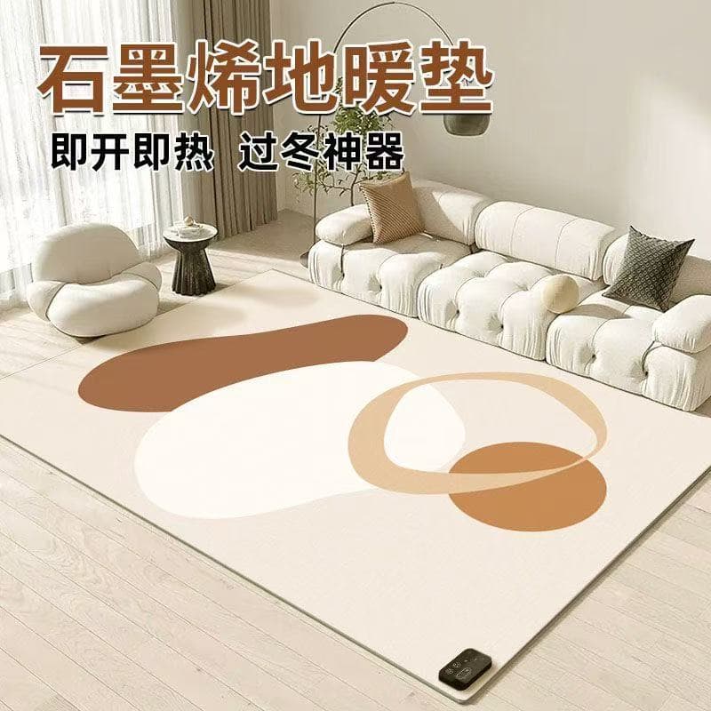 Factory direct sales graphene electric heating carpet mobile waterproof floor heating pad home living room heating pad foot warmer pad 4