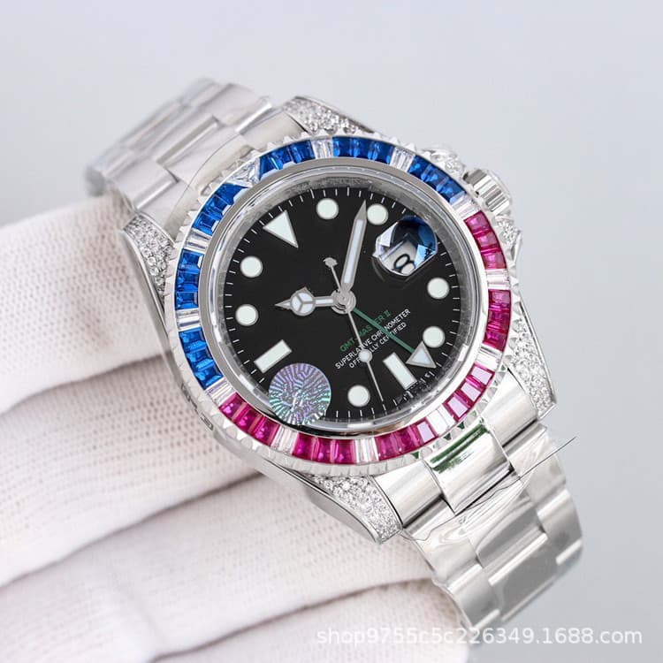 Yacht watch business luxury stainless steel watch fully automatic men's luminous waterproof watch high quality mechanical tape 1