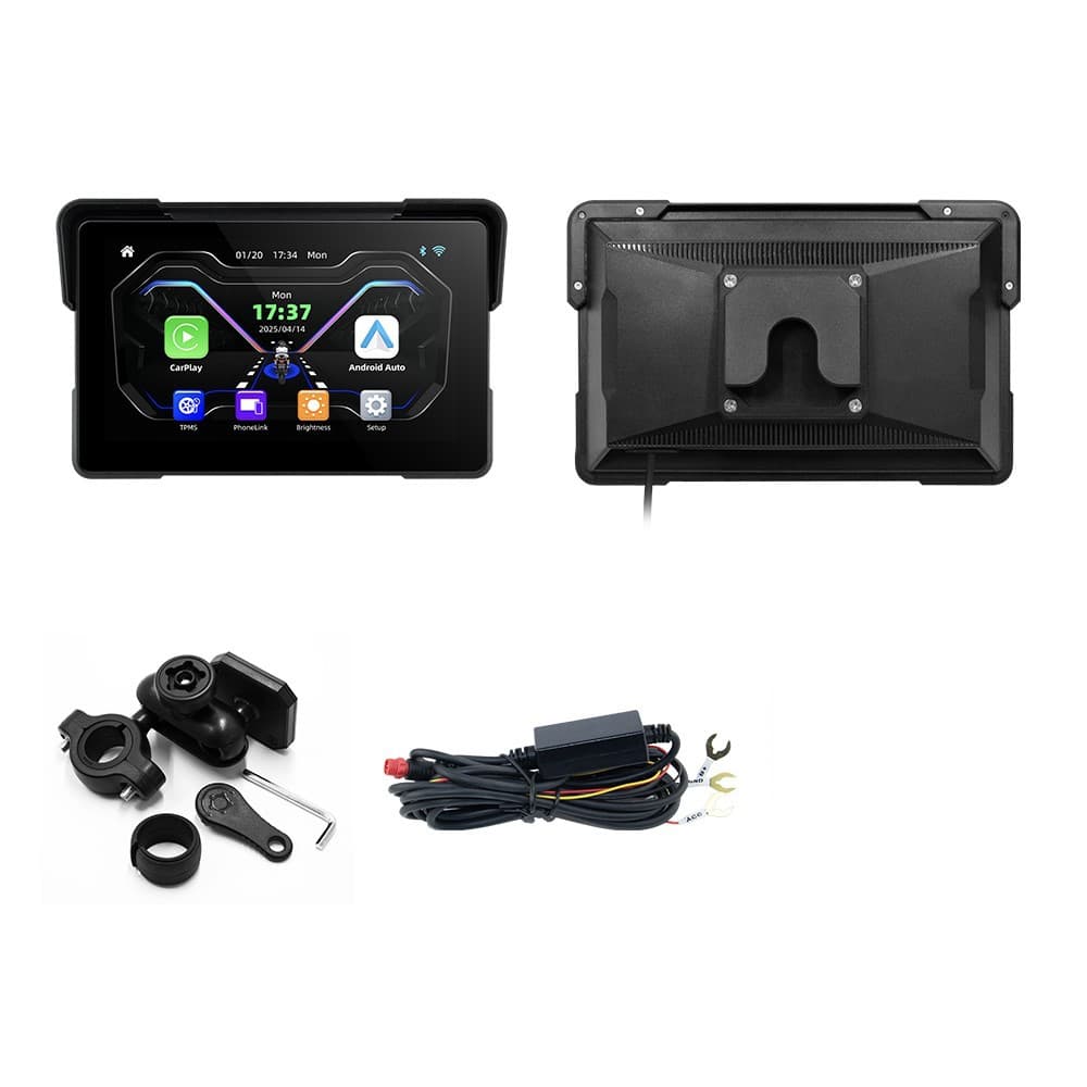 Cross-border new product 7-inch motorcycle carplay portable navigator with front and rear dual recording HD lenses 7