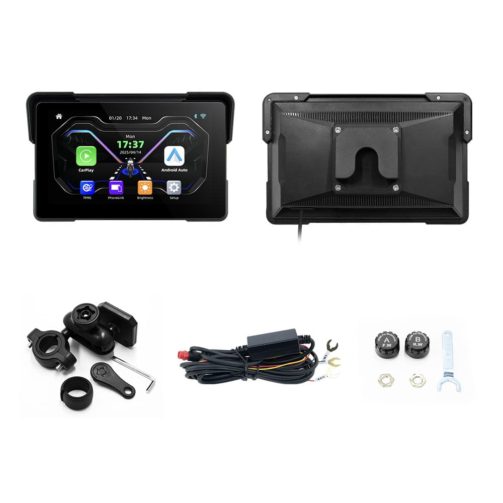 Cross-border new product 7-inch motorcycle carplay portable navigator with front and rear dual recording HD lenses 8