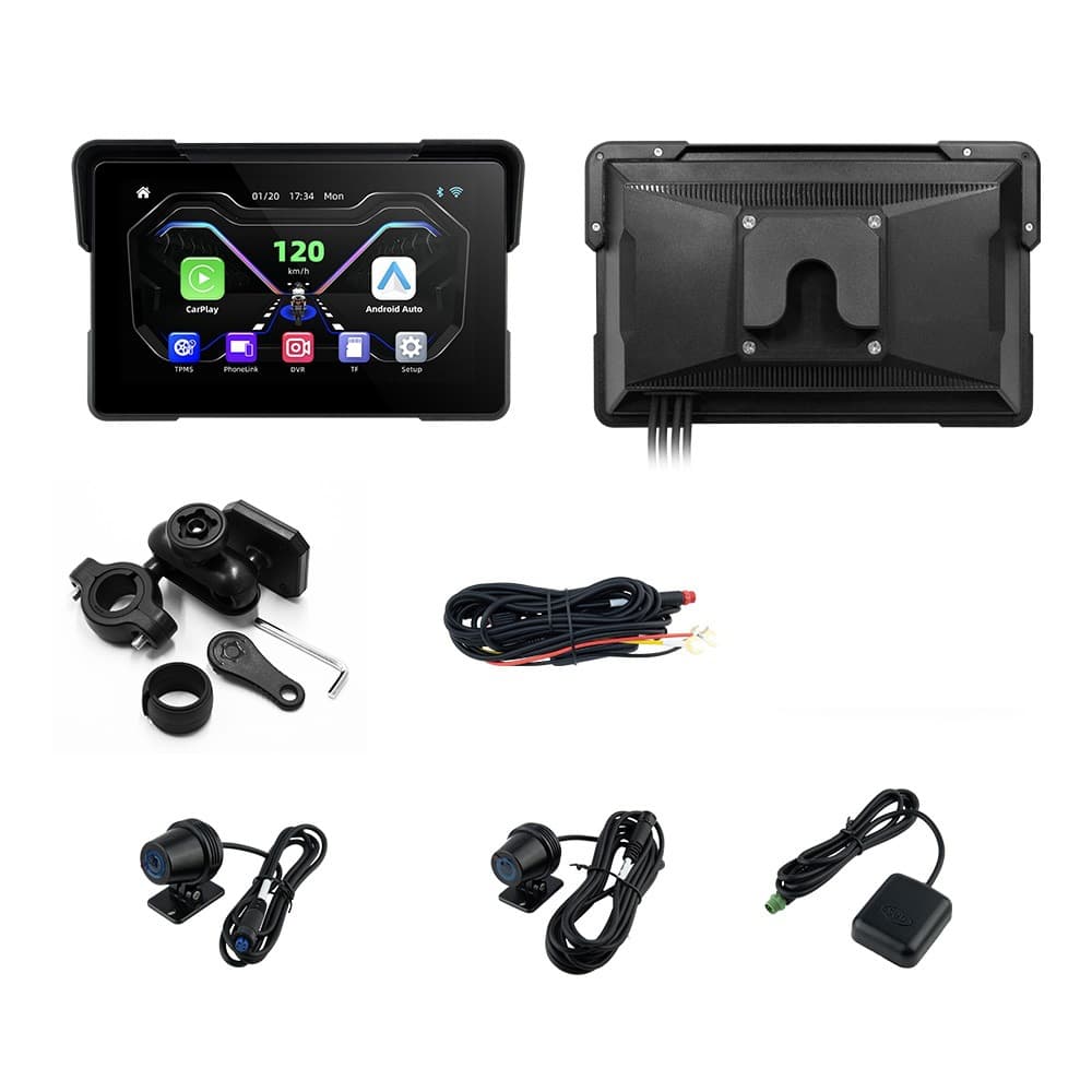 Cross-border new product 7-inch motorcycle carplay portable navigator with front and rear dual recording HD lenses 10