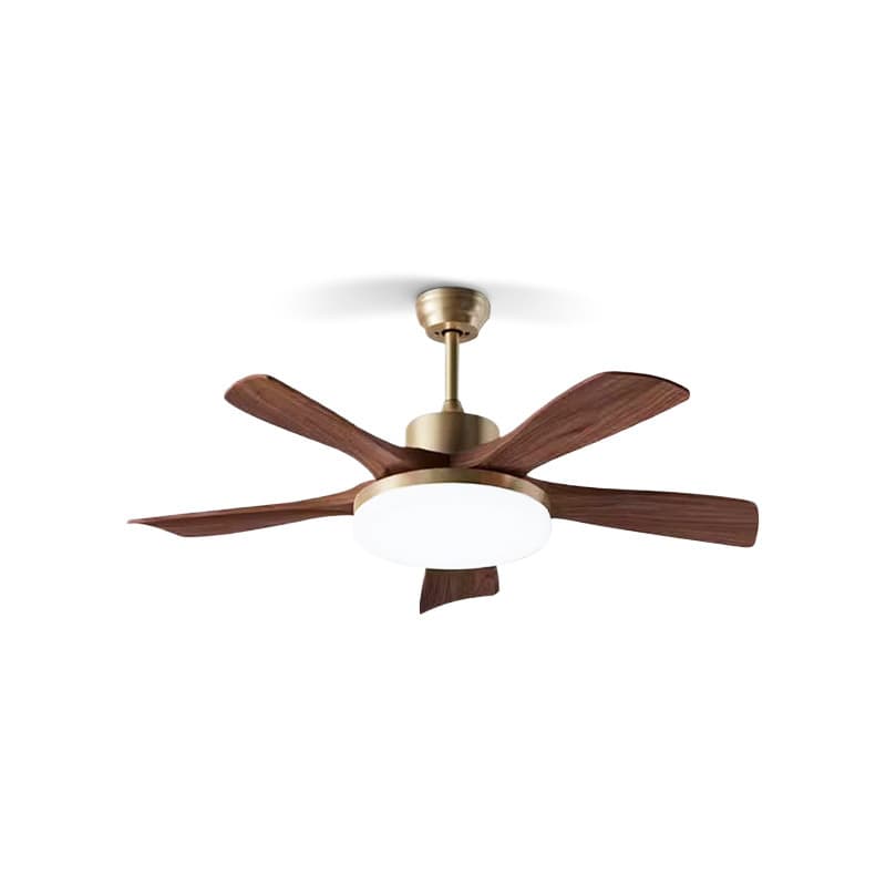 Retro walnut color ceiling fan light bedroom soft breeze silent dining room living room fan light full spectrum ceiling fan light 6
