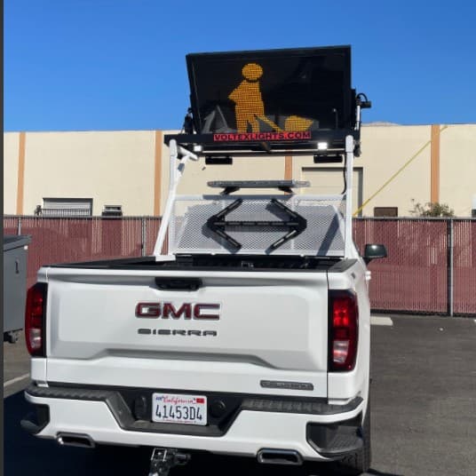 Pickup tool construction towpath vehicle-mounted electric folding traffic LED traffic energy induction information intelligence display 2