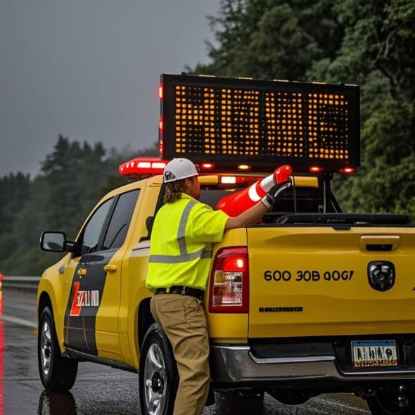 Pickup tool construction towpath vehicle-mounted electric folding traffic LED traffic energy induction information intelligence display 5