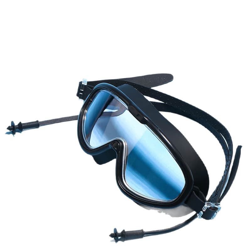 Children's one-piece earplugs high-definition waterproof and anti-fog swimming goggles and goggles for adults, one-size-fits-all, best-selling Internet hot model, wide angle 6