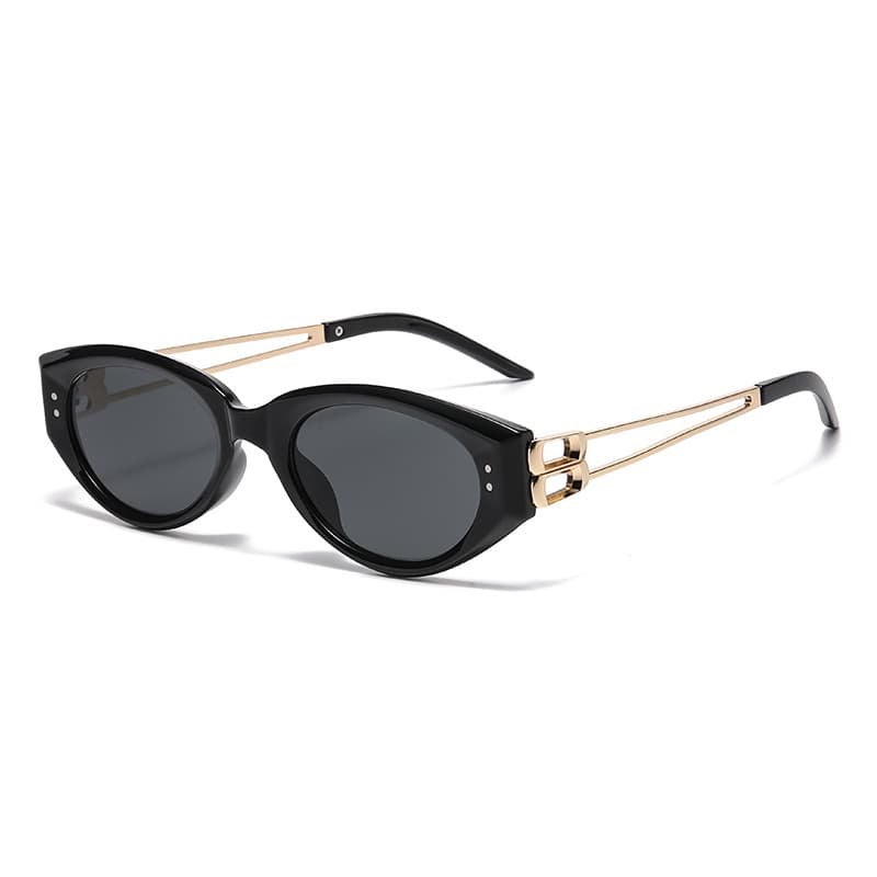 Jennie's same style 2025 new metal leg cat-eye sunglasses women's high-end fashion polarized sunglasses trend 7