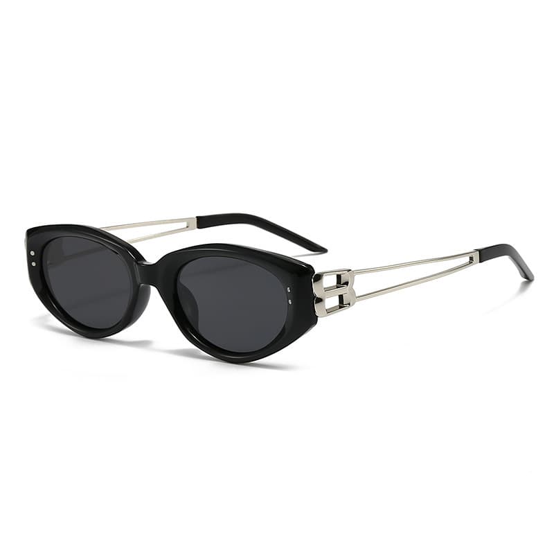 Jennie's same style 2025 new metal leg cat-eye sunglasses women's high-end fashion polarized sunglasses trend 9