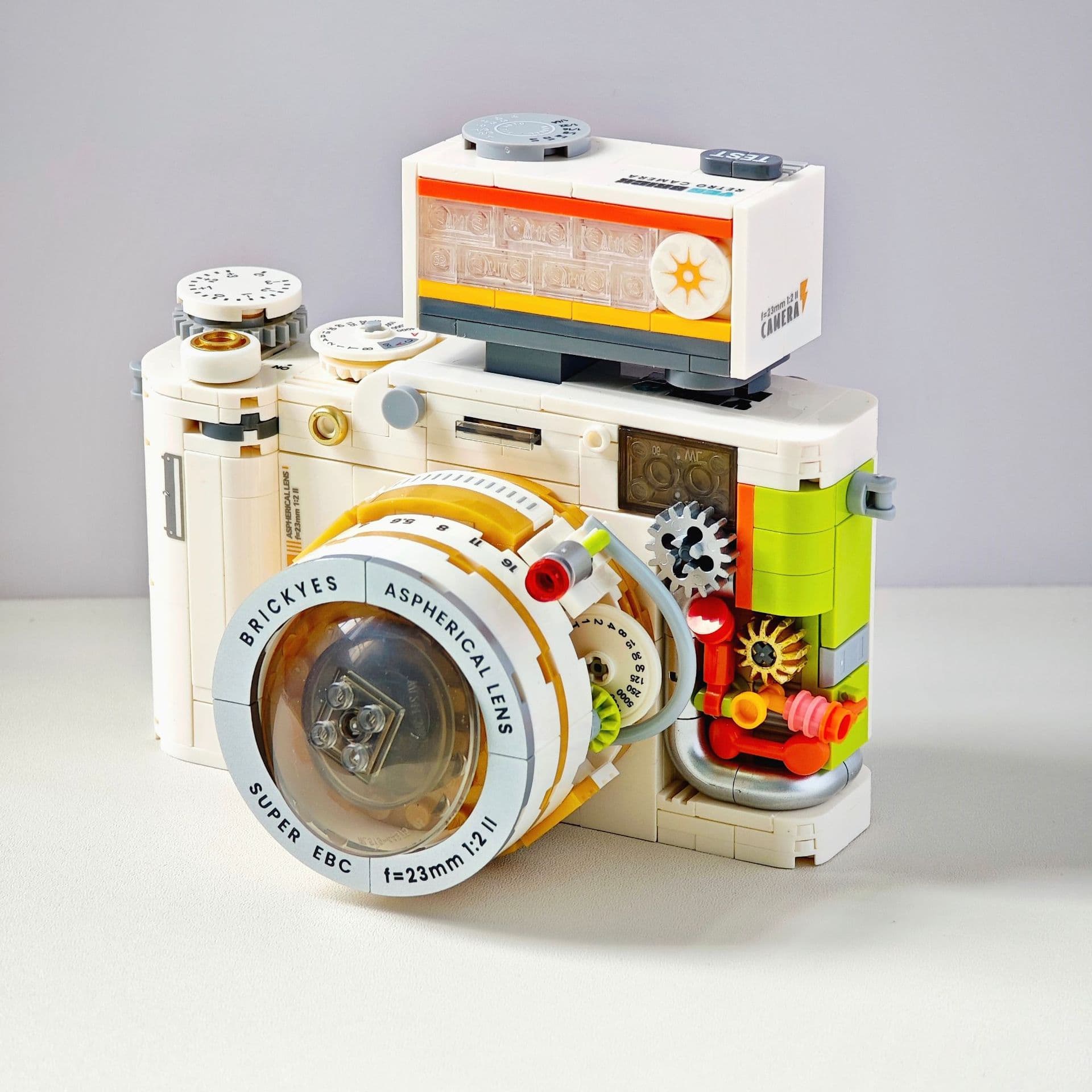 Compatible with LEGO mechanical double retro camera assembly handmade figures children's toys model ornaments gifts 2