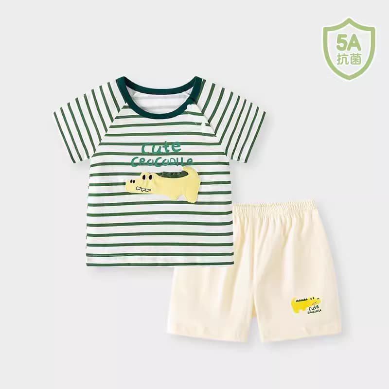 Children's short-sleeved summer suit shorts T-shirt baby pure cotton thin baby summer split clothes summer boys 7