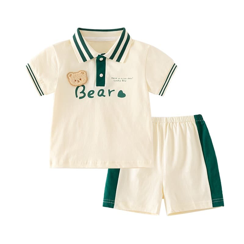 Children's short-sleeved summer suit shorts T-shirt baby pure cotton thin baby summer split clothes summer boys 8