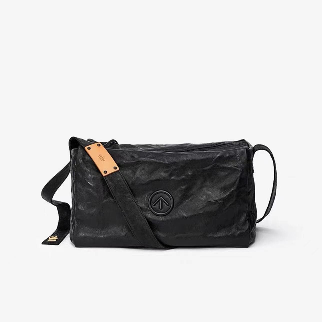 GROT personal black stone bag classic pillow bag large capacity single shoulder Boston crossbody soft bag commuter arrow bag 8