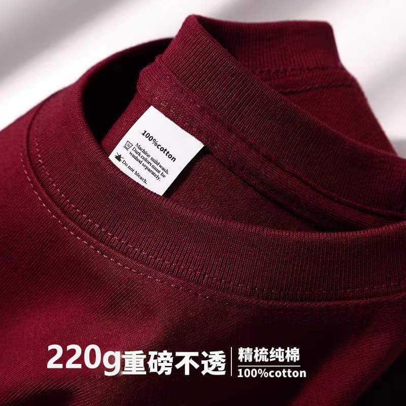 Heavy 230g solid color T-shirt short-sleeved women's bottoming shirt pure white T-shirt combed cotton men's half-sleeve loose summer cotton 7