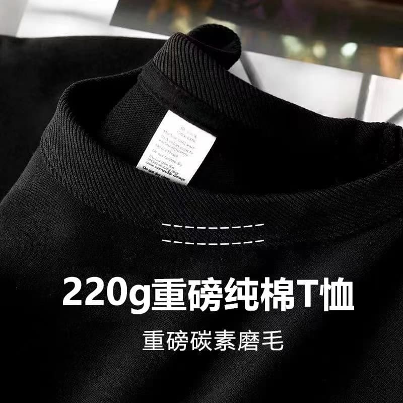 Heavy 230g solid color T-shirt short-sleeved women's bottoming shirt pure white T-shirt combed cotton men's half-sleeve loose summer cotton 10