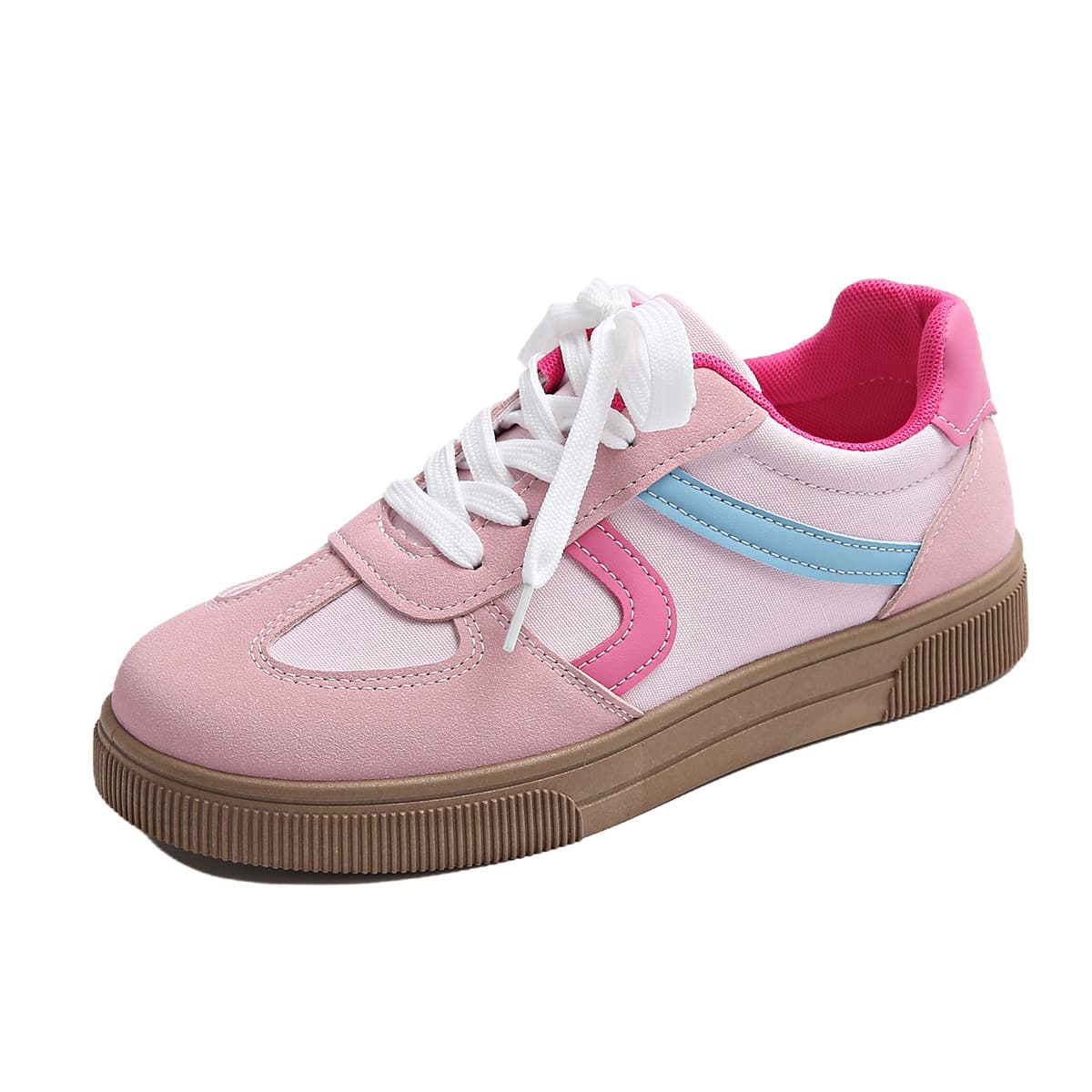 2025 New White Shoes Women's Flat Lightweight Breathable Moral Training Shoes Versatile Fashion Casual Shoes Simple Style Sports Shoes 6