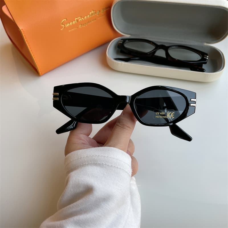 Children's Hong Kong style personalized street sunglasses for boys and girls, Korean style fashionable and versatile retro cat-eye irregular sunglasses 10