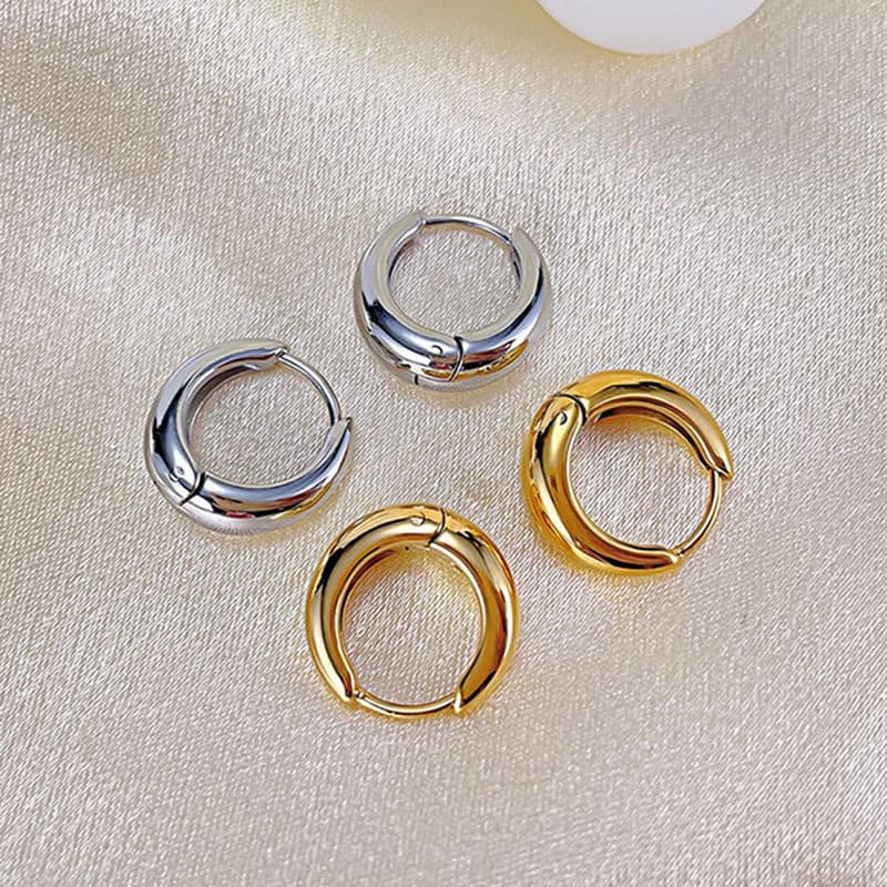 Cross-border European and American earrings, fashionable stainless steel earrings, high-end temperament, versatile, niche and personalized design earrings 1